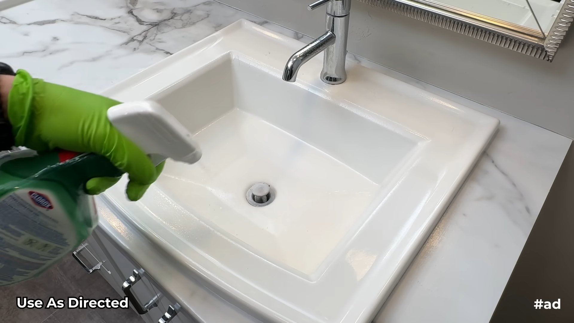 Bathroom deep clean with Clorox